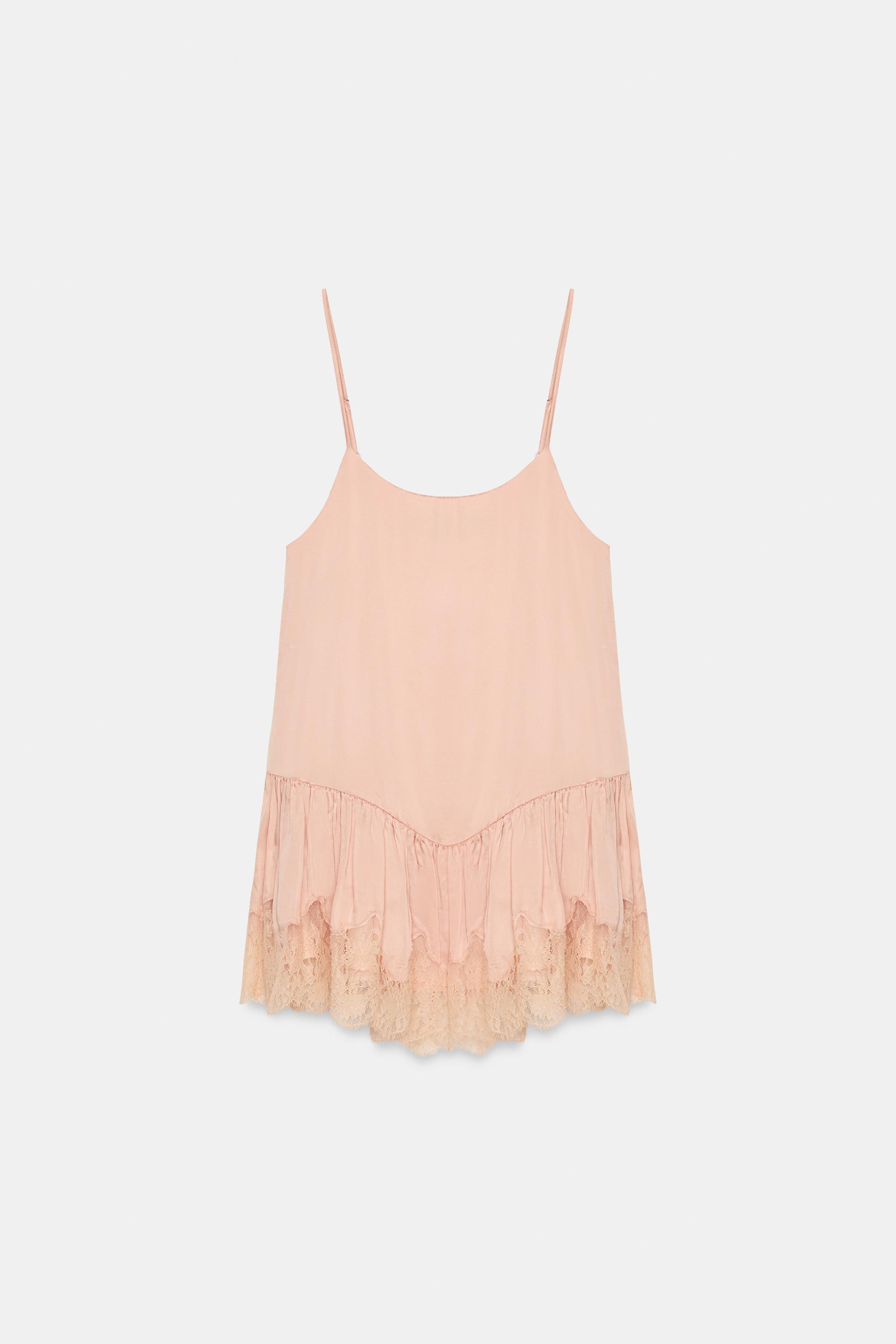 SATIN LACE SLIP DRESS